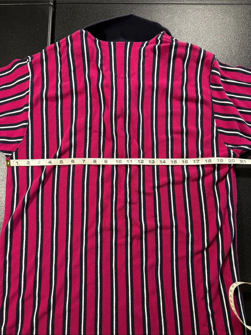 Vintage Chaps Ralph Lauren Polo Shirt Men’s Large Red Navy Striped 90s Preppy